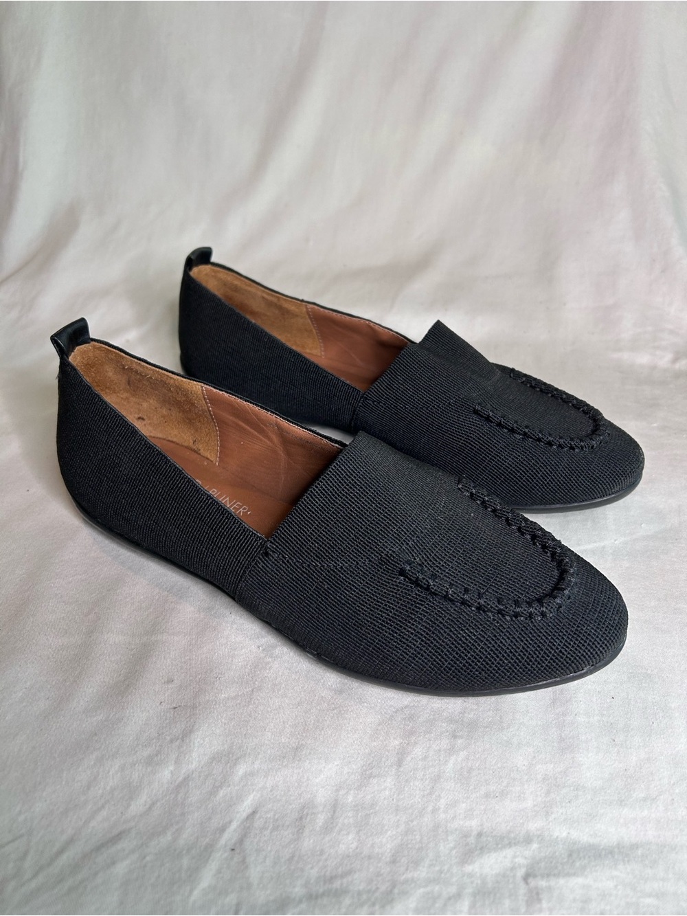 Donald J. Pliner Black Knit Slip-On Loafers